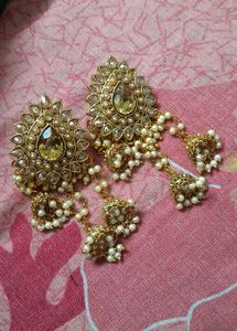 Gold Tone Jhumka Earrings