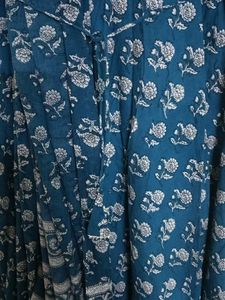 Blue &amp; White Printed Salwar Kameez