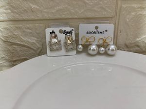 Stylish Pearl & Crystal Drop Earrings