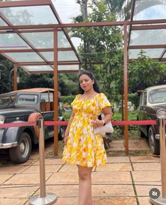 Floral Yellow Mini Dress