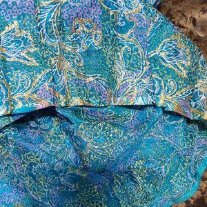 Fancy Fabric With Gold Work