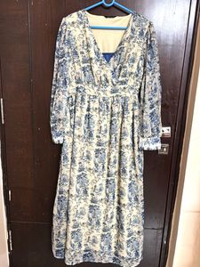Blue Floral Print Maxi Dress(silver Butis)