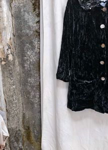 132310. Vintage Velvet Embellished Coat