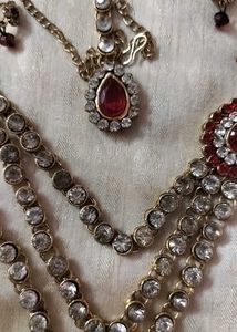 Red Stone Necklace &amp; Earring Set