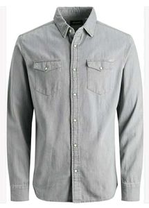 Gray Denim Western Style Shirt
