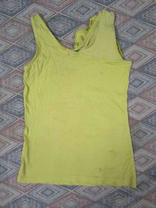 Yellow Parrot Print Tank Top