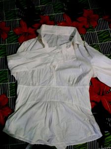White Ruffle Blouse