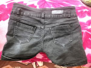 Black Denim Shorts
