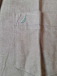 Nautica Olive Green Linen full sleeve Shirt