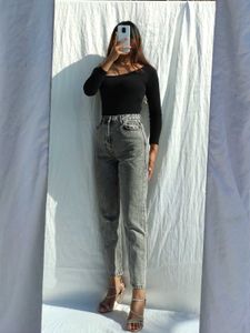 Trendyol Black Wide Leg Jeans Denim