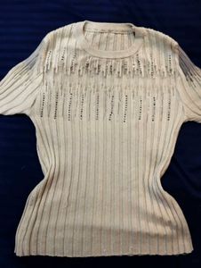 Beige Embellished Top