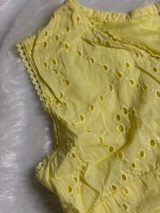 Yellow Eyelet Top