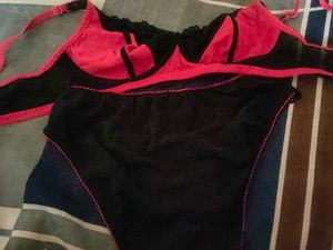 Red &amp; Black Lace Lingerie Set
