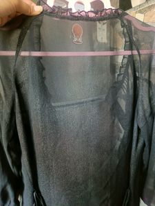 Branded Net Black Shirt For Women
