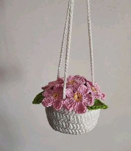 Crochet Flower Hanging Plant