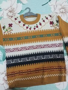 Embroided Oversized Sweater 🌸✨ With Free Jeans