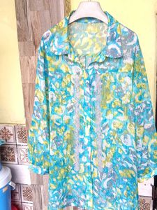 Floral Print Sheer Shirt