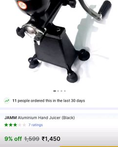 Black Aluminium Manual Juicer (Hand Juicer)