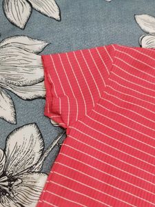 Stretchable Ribbed Tshirt For Women