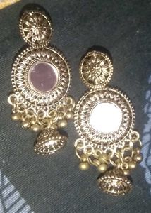 Mirror Jhumka Earrings