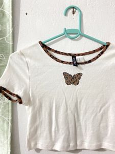 H&amp;M Butterfly Crop Top