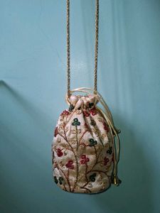 Floral Embroidered Potli Bag