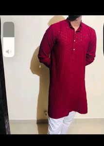 Maroon Embroidered Kurta New Wdt Tag