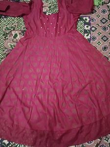 Maroon Fit & Flare Dress