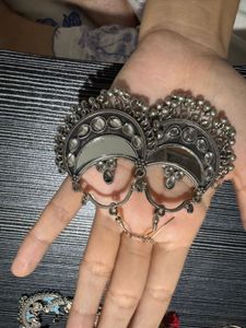 4 Pair Oxidised Jhumka Earrings