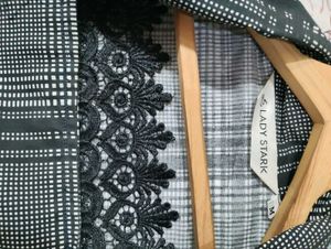 LADY STARK Plaid Cowl Neck Dress