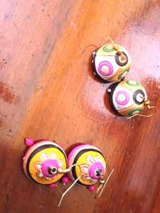 Terracotta Earrings Set Of 2