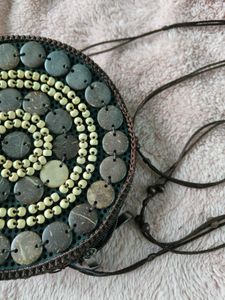 Coconut Shell Beaded Sling Bag
