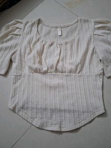 Cute Puff Sleeve Crop Top