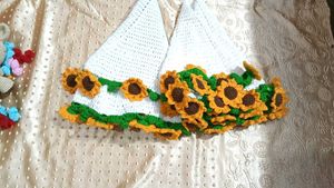 Sunflower Crochet Kitchen Towels