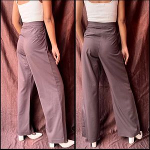 Brown Straight High Waist Pants
