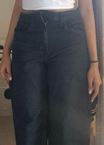 H&amp;M Straight Fit High Waist Black Jeans