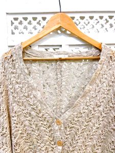 Boho Chic Elegant Lace Knit Cardigan C