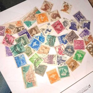 40 Vintage Indian Stamps