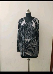 Patterned Long Sleeve plus size Top
