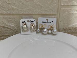 Stylish Pearl &amp; Crystal Drop Earrings