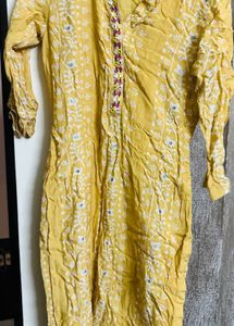 Yellow Embroidered Plazzo Kameez