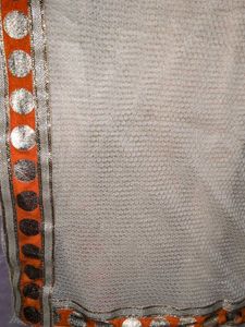 Cream Saree with Orange Delicate Border