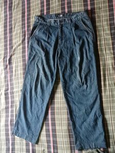 Vintage Pleated Blue Pants