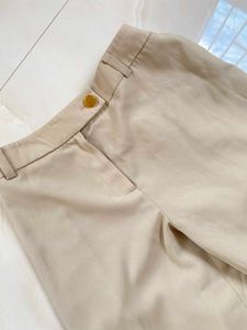Beige Wide Leg Pants
