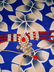Red green Beaded Necklace combo of 2