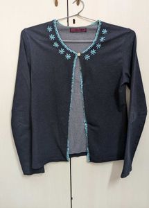 Denim Jacket With Blue Details