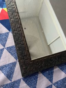 mounting mirror with wooden frame