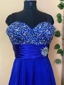 Blue Dress Embellished