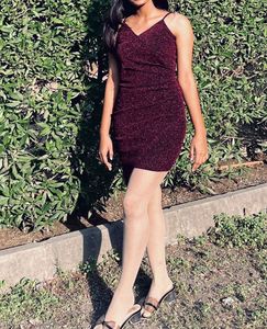 Sparkly Burgundy Bodycon Dress