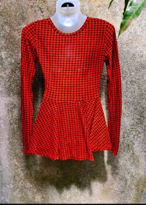 Red Houndstooth Mini Dress